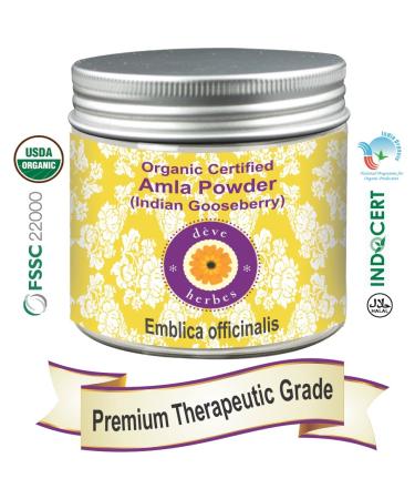 Deve Herbes Pure Amla Powder (Indian Gooseberry) Emblica Officinalis Organic Certified 100% Natural Remedy 200 g (7.05 oz)