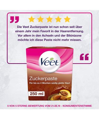 Veet Sugaring Sugar Paste with Argan Oil - Hair Removal for Smooth Skin | 5 x 250ml | Up to 4 Weeks Results - International Shipping Available - Buy Online on GoSupps.com