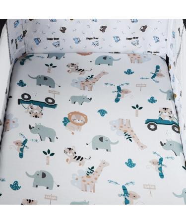 Stretchy Fitted Mini Crib Sheets Set 3 Pack - Elephant Tiger Fox & Grey | Tontukatu Pack n Play Sheet | Portable Playard Mattress Cover | Ultra Soft Jersey Material - Buy Online on GoSupps.com