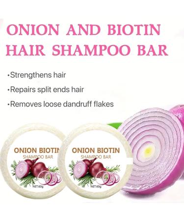  G n rique Onion Shampoo Bar 60g Onion Biotin Shampoo Bar Soft Foam Frizz Control Purifying and Nourishing Conditioner for Adults Men Women and Teenagers (2PCS) - Buy Online on GoSupps.com