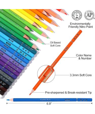 H & B 120-Color Colored Pencils Set with Coloring Book: Ideal for Drawing and Coloring - Soft Oil-Based Cores - Adults Kids Beginners - Includes Eraser and Sharpener - 120 Count - Buy Online on GoSupps.com