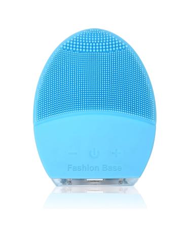 Facial Cleansing Brush and Face Massager Silicone Ultrasonic Vibrating Facial Brush Waterproof Rechargeable and Sonic Electric Face Cleansing Exfoliator for Anti-Aging (Bue) Blue