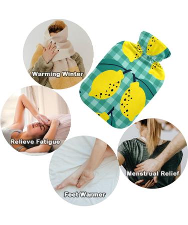 NAANLE Hot Water Bottle 2L - Lemon Fruit Pattern for Pain Relief & Comfort | Transparent Warmth for Bed & Feet - Ideal Heat & Cold Therapy - Buy Online on GoSupps.com