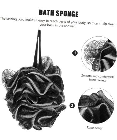 Buy 4pcs Black Bath Balls | Wear-Resistant Loofah Sponge | Portable Bath Accessories for Shower & Spa - Buy Online on GoSupps.com