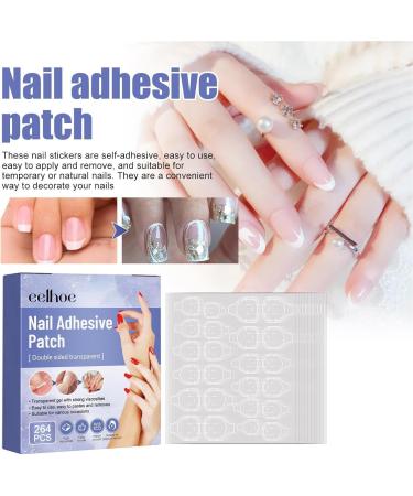 Nail Adhesive Tabs 264 Double Sided Press on Nails Sticky Tabs Transparent Fake Nail Glue Stickers Waterproof Glue Tabs for Manicure Girls Nails Care and Extension Styles - Buy Online on GoSupps.com