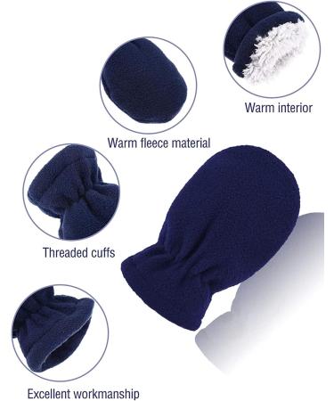 Boyiee 3 Pairs Baby Toddler Winter Mittens | Fleece Warm Mittens for Baby Boy Girl 6-18 Months - Black Navy Blue Grey - Buy Online on GoSupps.com