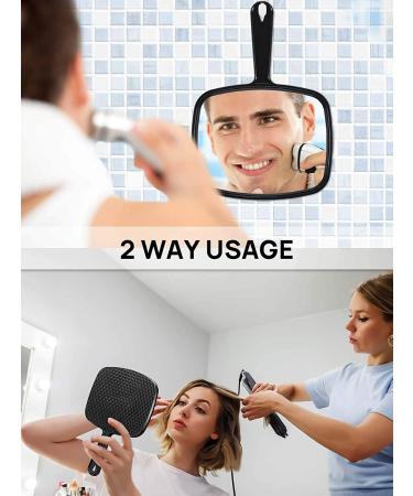 OMIRO Hand Mirror Set - All Black Handheld Mirrors with Handles (Pack of 3) - Buy Online on GoSupps.com