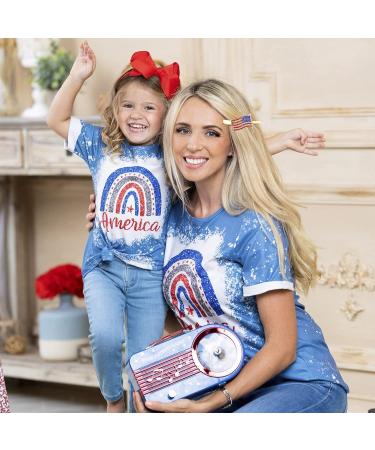 Patriotic Rhinestone Hair Clips - American Flag, Star, Heart Bows - Independence Day Accessories - Buy Online on GoSupps.com