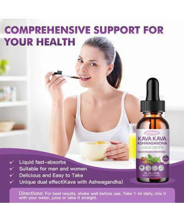 7-in-1 Kava Kava Root Extract Supplement 2Pack High Concentration Kava with Ashwagandha Lemon Balm Valerian Root Magnesium for Relaxation Cognitive Support and Immune System 1 Fl Oz 2 Fl Oz (Pack of 1) - Buy Online on GoSupps.com