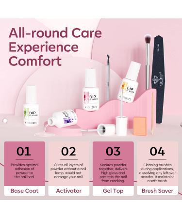 Modelones 20 Pcs Dip Powder Nail Kit Starter Set - 8 Colors Glitter Dipping Powder System with Dip Liquids and Cuticle Oil for French Nail Manicure - Buy Online on GoSupps.com