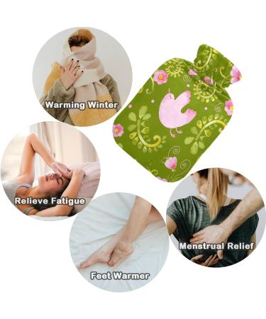 Naanle 2L Hot Water Bottle with Lid - Floral & Bird Design Perfect for Back Pain Relief & Hand/Foot Warmer Hot & Cold Therapy - Buy Online on GoSupps.com