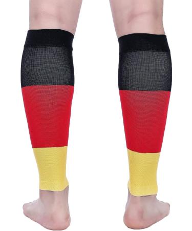 Doc Miller Calf Compression leg Sleeve For Men & Women | Best for Shin Splint Support and Running | 15-20mmHg (X-Large 1 Pair BlackRedYellow) BlackRedYellow XL - Buy Online on GoSupps.com