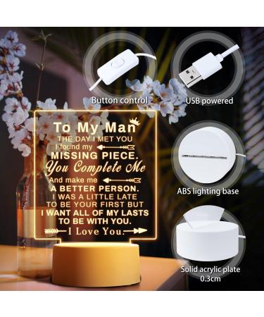 Boyfriend Christmas Gifts - Boyfriend Birthday Gifts Night Light Touching Words Engraved Christmas Gifts for Him Gifts for Boyfriends 1 Year Anniversary Boyfriend Gifts - Buy Online on GoSupps.com