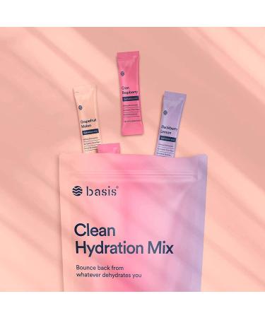 Basis Hydration Low Sugar Electrolyte Mix Powder Packets - Keto-Friendly Supplement Drink for Workout, Travel, and Sports - Pregnancy Dehydration Relief - Variety Pack of 30 Sticks - Buy Online on GoSupps.com