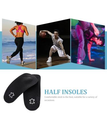 Doitool Leather Half Shoe Insoles - Orthopedic Foot Cushions for Heel Pain & Flat Feet - 18cm Black (Size 41-42) - Alleviate Plantar Fasciitis & Heel Spurs - Buy Online on GoSupps.com