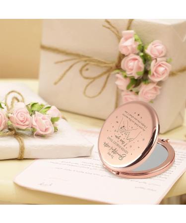Sister Gifts Compact Mirror - Birthday/Mothers Day/Valentine Gift for Big/Little Sister - Rose Gold - Buy Online on GoSupps.com