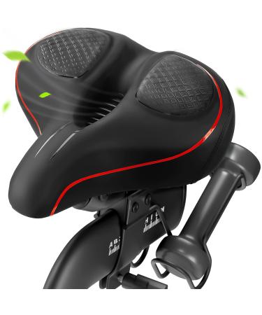 Oversized Bike Seat for Peloton Bike & Bike+, Wide Bicycle Saddle Replacement Seats Compatible with Peloton Spin Bikes, Exercise or Road Bikes, Seat Cushion for Men & Women, Accessories for Peloton Red