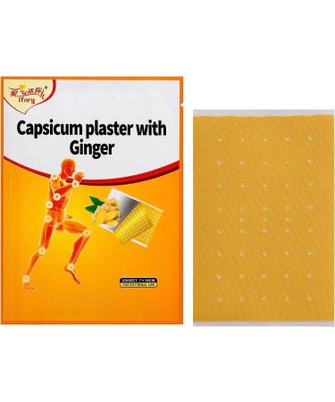 ifory 20 Pcs Capsaicin Patches Capsicum Ginger Patches 3.94x2.76 Capsicum Patch 10 Bags 20 Count(2 Count/Bag)