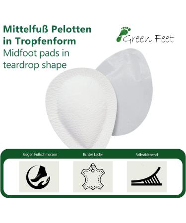 Orthopedic Midfoot Pelottes - 2 Pairs Size 35 Real Leather Unisex Foot Support for Shoes & Sandals - EU 35/37 White - Buy Online on GoSupps.com