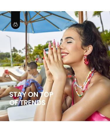 beetles Gel Polish 6 Pcs Neon Hot Pink Glitter Nail Set Green Blue Shimmer Summer Cursh Nail Design Gel Nail Soak Off Nail Lamp Cured Manicure Kit for Women Girls A-Summer Crush - Buy Online on GoSupps.com