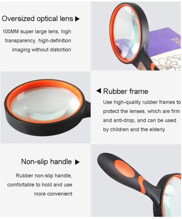 10X Handheld Reading Magnifier100MM 4INCHES Real Glass Magnifying Lens for Book Newspaper Reading Insect and Hobby Observation Classroom Science (Green) Full of Stars - Buy Online on GoSupps.com