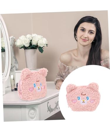FRCOLOR Plush Cosmetic Bag Zipper Wallet Travel Organizer for Women - Pink 15.5X12X5.5CM - Buy Online on GoSupps.com