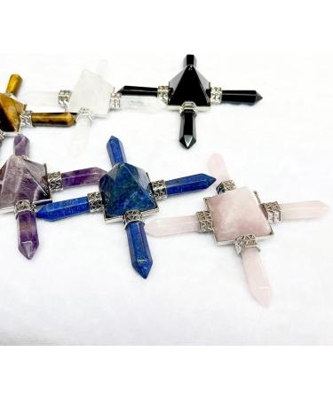 Natural Stone Pyramid Hexagonal Column Ornament Ornament amethyst silver - Buy Online on GoSupps.com