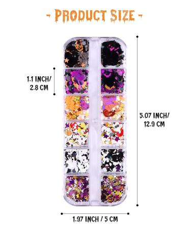 Ebanku 36 Colographic Nail Seedlets - Glittering Halloween Spider Laser Nail Sequins for 3D Holographic Manicure Art - Buy Online on GoSupps.com