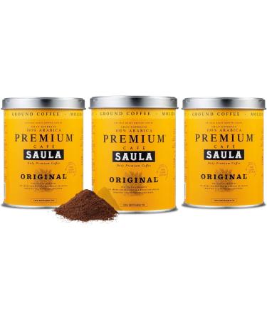 Premium Original Ground coffee - 100% Arabica Spanish Espresso Blend from Award Winning Caf Saula (3X 250g)