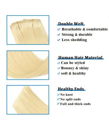 Secret Hair Extensions 16"-24" Clip in Hair Extensions Bleach Blonde Hair Extensions Real Human Hair Short Remy Clip in Hair Extensions Virgin Human Hair Double Weft for Women Hair Decor for Women 18inches 120g/Set - Buy Online on GoSupps.com