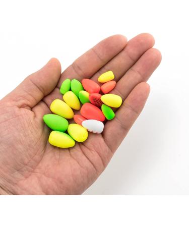 Dr.Fish 30 Pack Oval Foam Trout Fishing Floats - Large Red and Yellow Strike Indicator for Walleye, Catfish, Pompano - Crawler Harness Bead Stopper Sinker Stops - 1/2 *4/5 Size - Buy Online on GoSupps.com