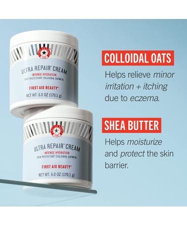 First Aid Beauty Ultra Repair Cream Intense Hydration Moisturizer Bundle - 6 oz Classic Jar + 1 oz Travel Size Tube - Buy Online on GoSupps.com