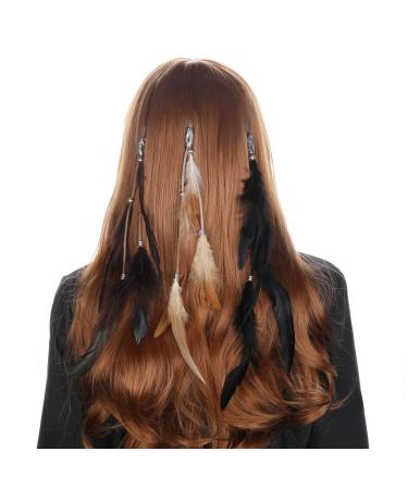MWOOT Handmade Feather Clip in Hair Extension 6Pcs - Hippie Hair Headwear for Halloween Cosplay - Buy Online on GoSupps.com