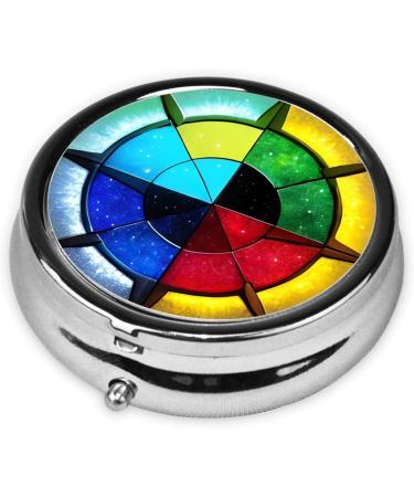 Shine in All Directions Round Pill Box - 3 Compartment Travel Organizer for Easy Pill Storage - Buy Online on GoSupps.com