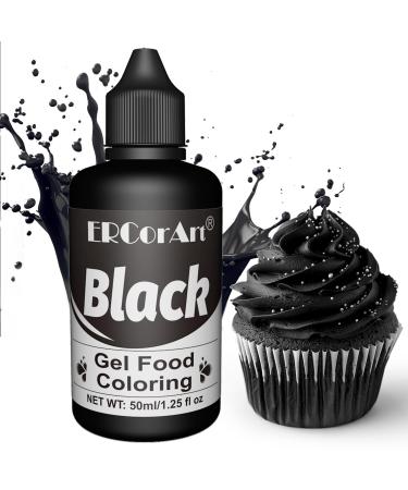 Gel Food Colouring - 50ml Paste Food Coloring Vibrant Food Dye for Slime Tasteless Concentrated Food Colouring Gel for Baking Icing Cake Decorating Frosting Easter Egg (Black)