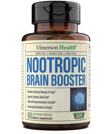 Nootropic Brain Booster with Copper. Memory, Mind, Focus. Promotes Concentration, Cognition and Mental Performance. Boosts Metabolism and Energy. Non-GMO Supplement with GABA, DMAE, Bacopa, Vitamins