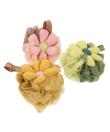 SUPVOX 3pcs Flower Bath Ball Bath Sponges for Shower Bath Loofah Baby Sitting Pillow Body Loofahs for Shower Exfoliate Exfoliating Bath Sponge Shower Puffs for Women Kids Loofah Miss Tub