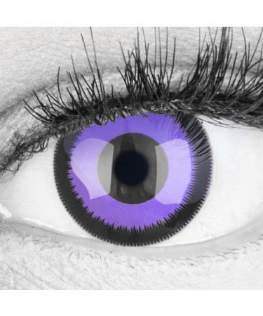 Meralens 1 pair of colored pink pink purple black crazy fun year contact lenses purple lunatic with black marginal top quality for carnival and carnival with free contact lens containers without strength!