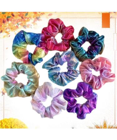 Lurrose 8pcs Glitter Scrunchies - Colorful Ponytail Holders for Women Girls Teens & Kids | Best Hair Accessories - International Shipping Available - Buy Online on GoSupps.com