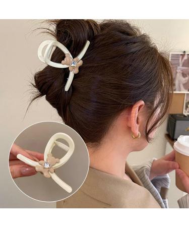 Souarts Butterfly Flowers Hair Clip Set - Non-Slip Metal Hair Clips for Girls & Women - Thick Hair Claws & Styling Accessories (Brown Bear Flowers 2 Pack) - Buy Online on GoSupps.com