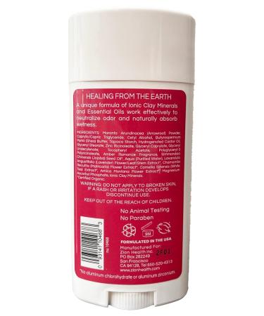 Zion Health Clay Dry Deodorant Sweet Romance - Natural Aluminum-Free 2.8 oz Stick | Best International Shipping - Buy Online on GoSupps.com