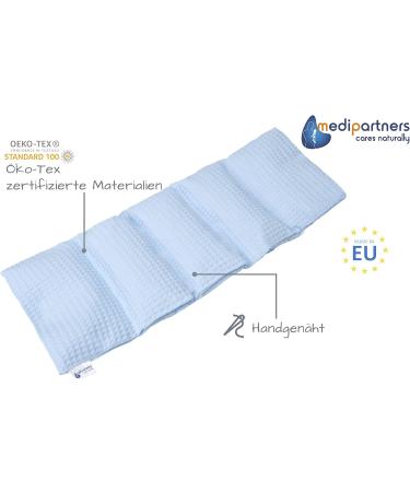 Shop Medi Partners Cherry Core Pillow 60x20cm | 800g 100% Cotton Waffle | Eco-Friendly Heat & Cold Therapy | Removable Cover - Light Blue - Buy Online on GoSupps.com