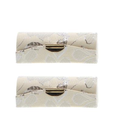 Elegant ladies lipstick case with mirror purse holder set of 2 pale pink