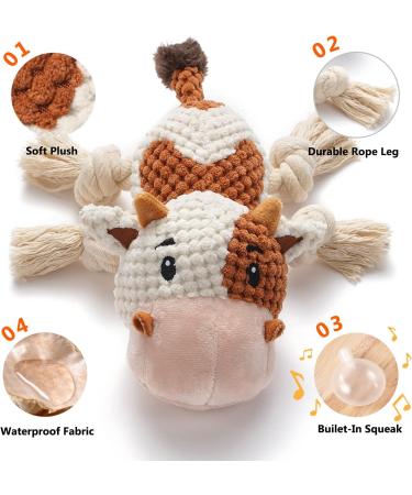 Sedioso Dog Toys | Plush Squeaky Toys for Large Dogs | Crackling Paper & Soft Stuffed Cow for All Sizes - Buy Online on GoSupps.com