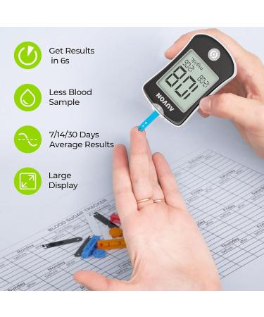 AUVON Blood Glucose Monitor Kit for Test Diabetes - 100 Glucometer Strips - Buy Online on GoSupps.com