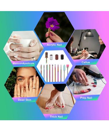 BBKON Professional Tungsten Carbide Nail Drill Bits Set - 10pcs Bits, 30pcs Sanding Bands & Replacement Mandrel for Acrylic Nails Removal & Manicure Shaping - Home & Salon Use - Buy Online on GoSupps.com