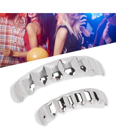Hip Hop Teeth Fashionable Convenient Halloween Hip Hop Teeth for Women for Halloween Party for Hip Hop Fashion Shows for Men(Silver) - Buy Online on GoSupps.com
