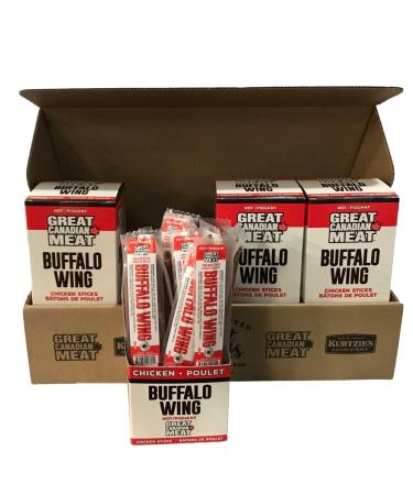 Hot Buffalo Wing Chicken Sticks Bulk Box 72 x 25g by Great Canadian Meat Meat Stick Snacks Bulk Pepperoni Sticks Box for Carnivores. Perfect for Snacking Gluten Free High in Protein