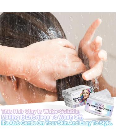  Zoxpm Washable Hair Dye 220g Temporary Hair Dye Hair Wax Color Washable Hair Color Wax for Men and Women Party Festival Cosplay Halloween (White 120g) - Buy Online on GoSupps.com