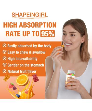 1200mg Calcium Citrate with Vitamin D3 K2 B6 & B12 Calcium Supplements for Women & Men Plus Magnesium Zinc for Bones Muscle & Immune Support High Absorption Fruit Flavor 120 Calcium Gummies 60 Count (Pack of 2) - Buy Online on GoSupps.com